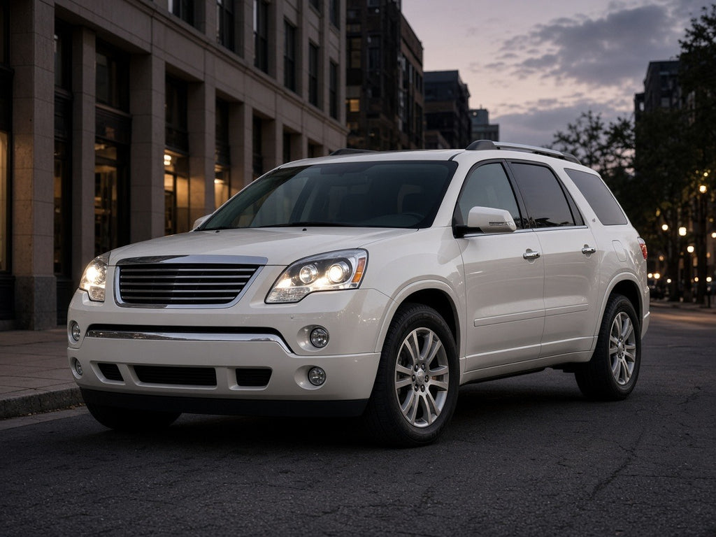 2007-2012 GMC Acadia with chrome HID projector headlights installed