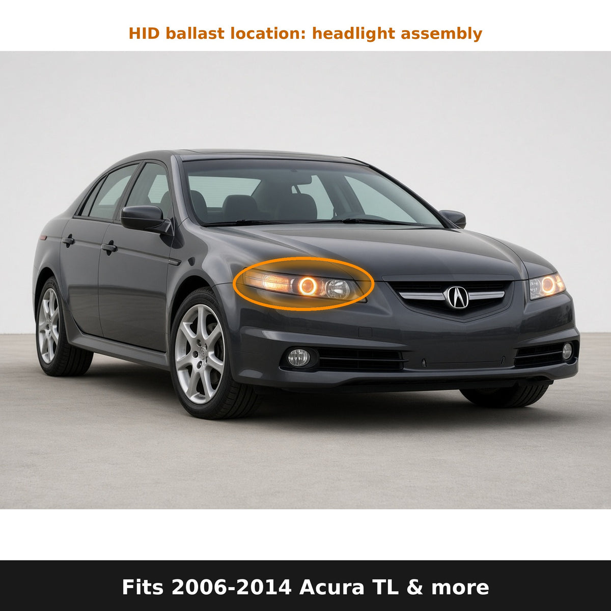 Fits 2006-2014 Acura TL and more, HID ballast location in headlight