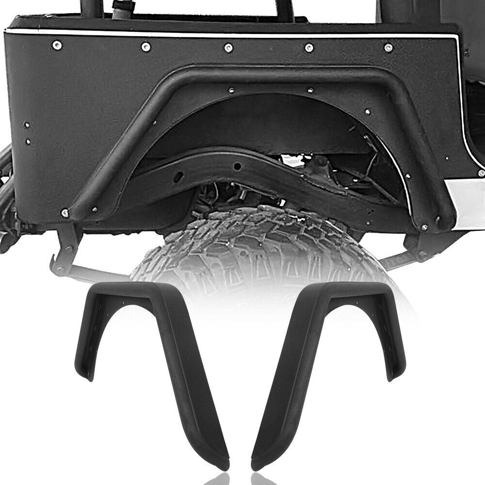Steel Rear Fender Flares Tube Flat Powder Coated for 1987-1995 Jeep Wrangler YJ Exterior Part