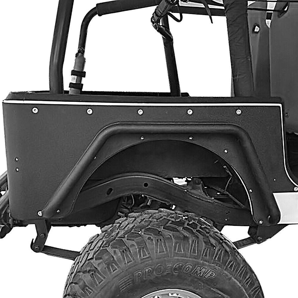 Steel Rear Fender Flares Tube Flat Powder Coated for 1987-1995 Jeep Wrangler YJ Exterior Part