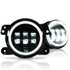 LED Halo Fog Lights for Jeep Wrangler JL Gladiator Rubicon Sahara - GENSSI Lighting