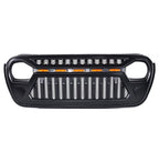 LED Amber Eyes Grille for 2018 - 2023 Jeep Wrangler JL LU Gladiator JT - GENSSI Grille