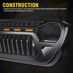 LED Amber Eyes Grille for 2018 - 2023 Jeep Wrangler JL LU Gladiator JT - GENSSI Grille