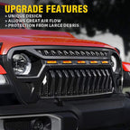 LED Amber Eyes Grille for 2018 - 2023 Jeep Wrangler JL LU Gladiator JT - GENSSI Grille