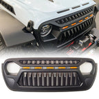 LED Amber Eyes Grille for 2018 - 2023 Jeep Wrangler JL LU Gladiator JT - GENSSI Grille
