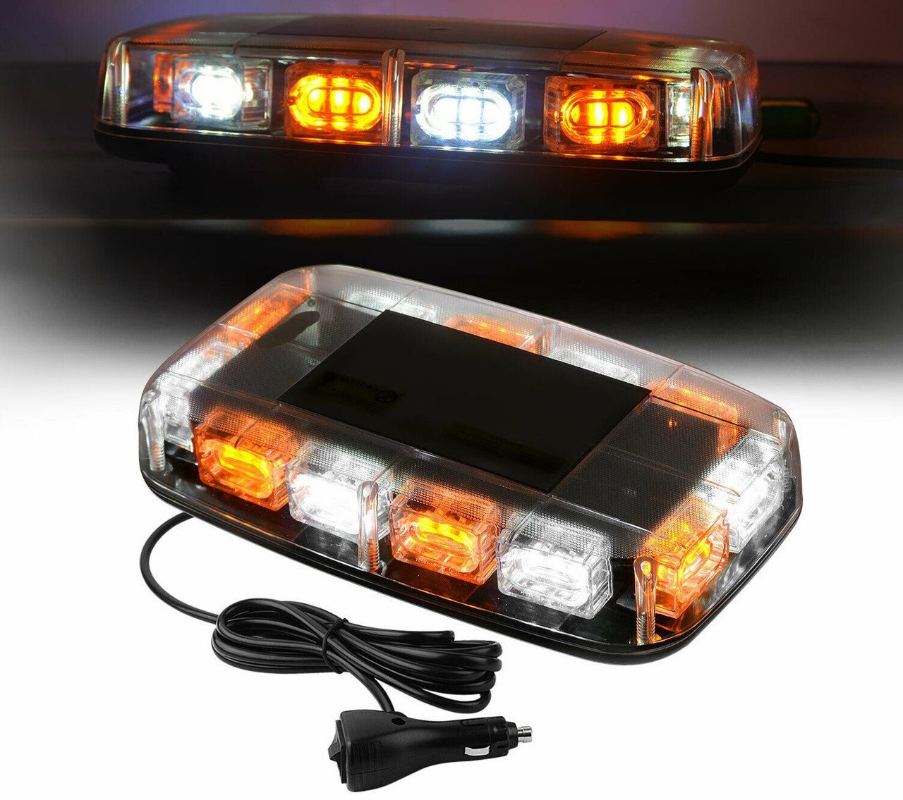 White Amber 36 LED Emergency Strobe Light Flash Beacon Lamp - GENSSI Lighting