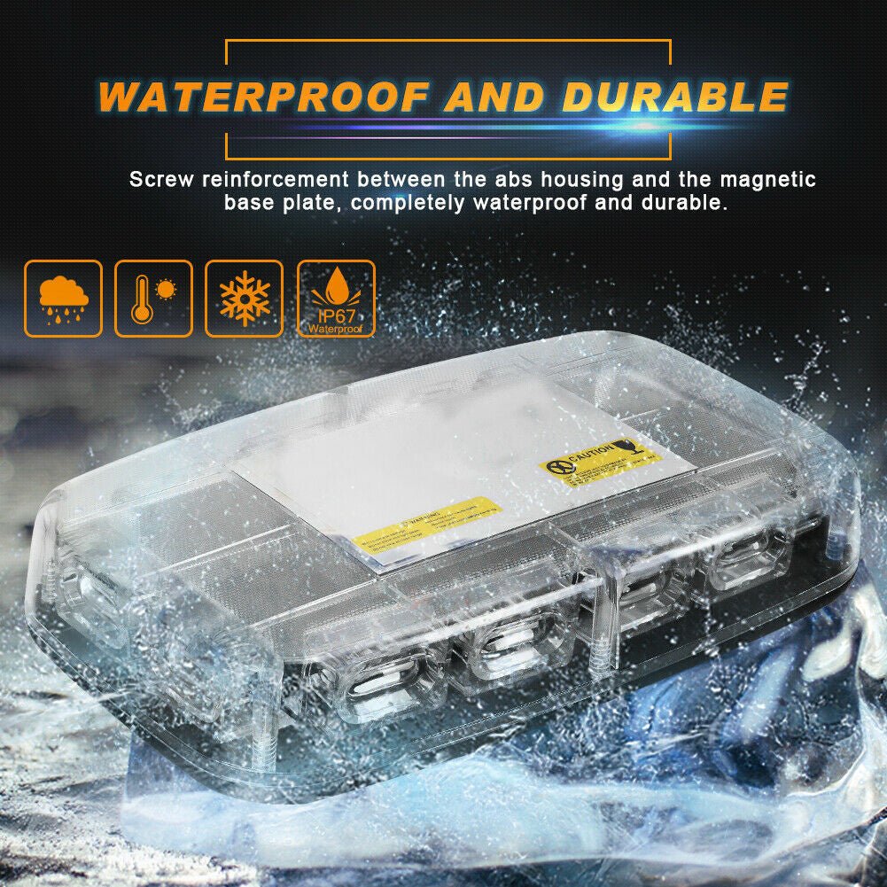 White Amber 36 LED Emergency Strobe Light Flash Beacon Lamp - GENSSI Lighting