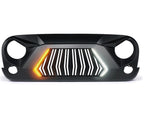 Black Guardian Grille LED Lights For 2007 - 2018 Jeep Wrangler JK JKU - GENSSI Grille