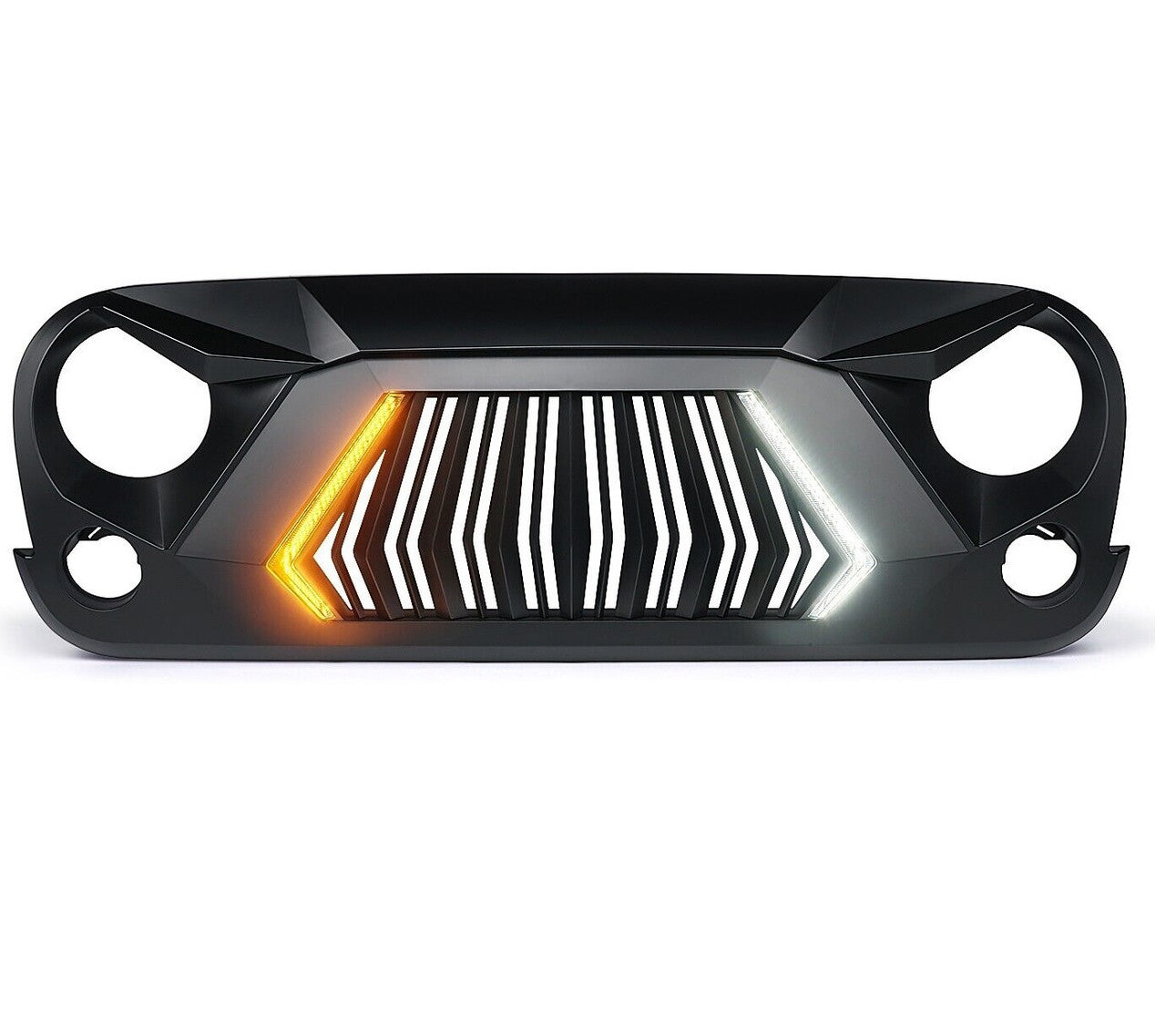 Black Guardian Grille LED Lights For 2007-2018 Jeep Wrangler JK JKU Grille