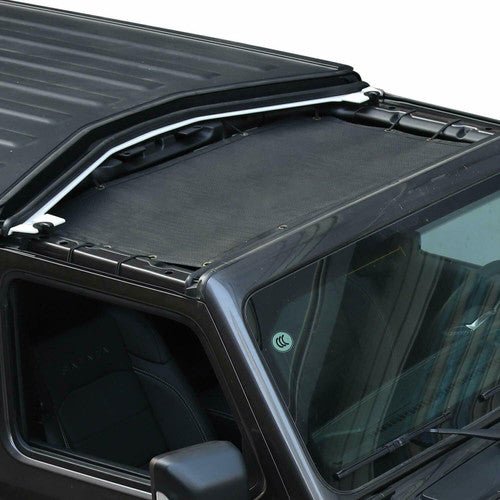 Front Shade Mesh Top for Jeep Wrangler JLU 2018 - 2023 Plain Black - GENSSI Exterior Part