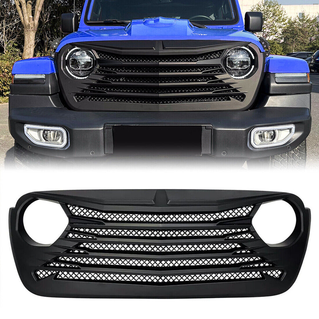 Shield Mesh Matte Black Grille for Jeep Wrangler JL JT 2018-2022 Grille