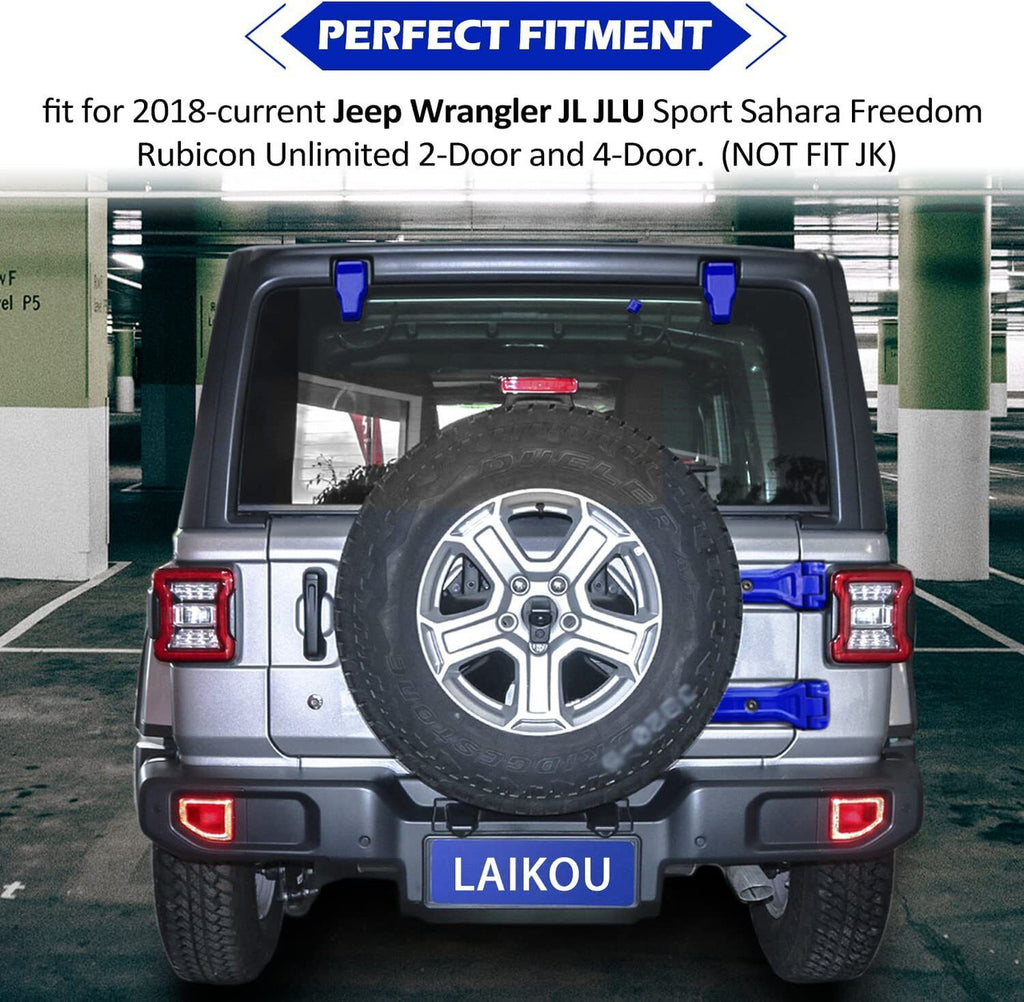 Blue Exterior Door Hinge Cover Trims Set for 2018-2023 Jeep Wrangler JL JLU Exterior Part