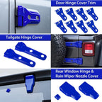Blue Exterior Door Hinge Cover Trims Set for 2018 - 2023 Jeep Wrangler JL JLU - GENSSI Exterior Part