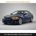 Fits 2009-2013 BMW 3 Series E92 E93 and X5 E70, DRL module location in headlight