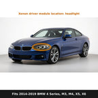 Fits 2014-2019 BMW 4 Series, M3, M4, X5, X6, driver module location in headlight