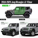BOC Side Steps for 2018 - 2024 Jeep Wrangler 4 Door JL - GENSSI Exterior Part