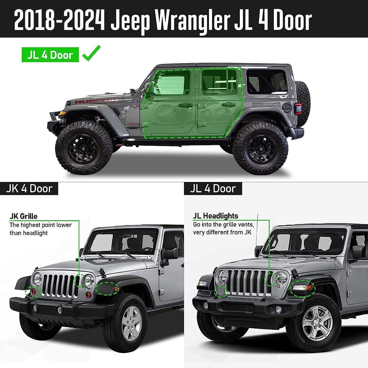 BOC Side Steps for 2018-2024 Jeep Wrangler 4 Door JL Exterior Part