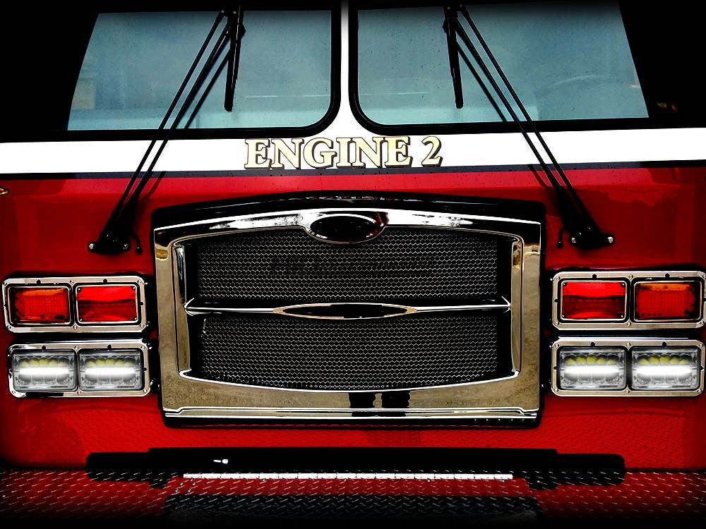 4x6 LED Reflector w/DRL Headlights Chrome Set Lighting