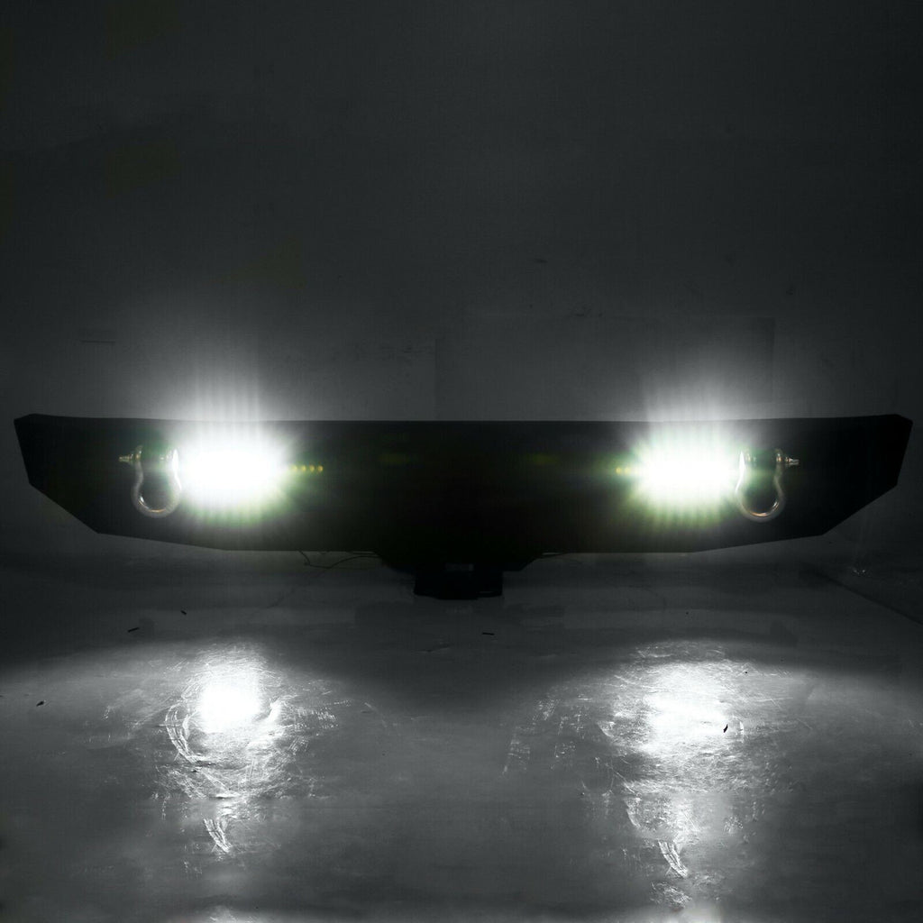 Rear Bumper with 2" Receivers and LED Lights for 2007-2018 Jeep Wrangler JK JKU Bumper