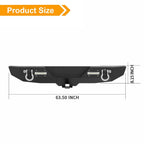 Rear Bumper with 2" Receivers and LED Lights for 2007 - 2018 Jeep Wrangler JK JKU - GENSSI Bumper