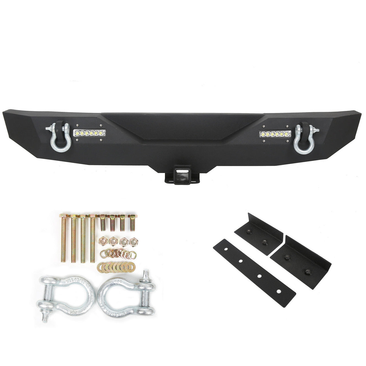 Rear Bumper with 2" Receivers and LED Lights for 2007-2018 Jeep Wrangler JK JKU Bumper