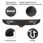 Rear Bumper with 2" Receivers and LED Lights for 2007 - 2018 Jeep Wrangler JK JKU - GENSSI Bumper