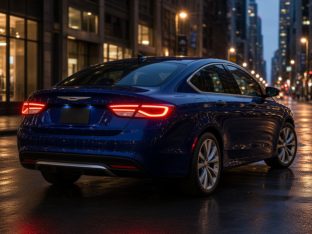 Chrysler 200 Sedan (2015-2016) with OE-style red tail lights installed