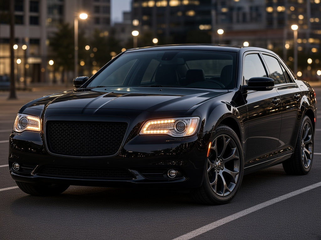 2011-2014 Chrysler 300 with chrome halogen projector headlights installed