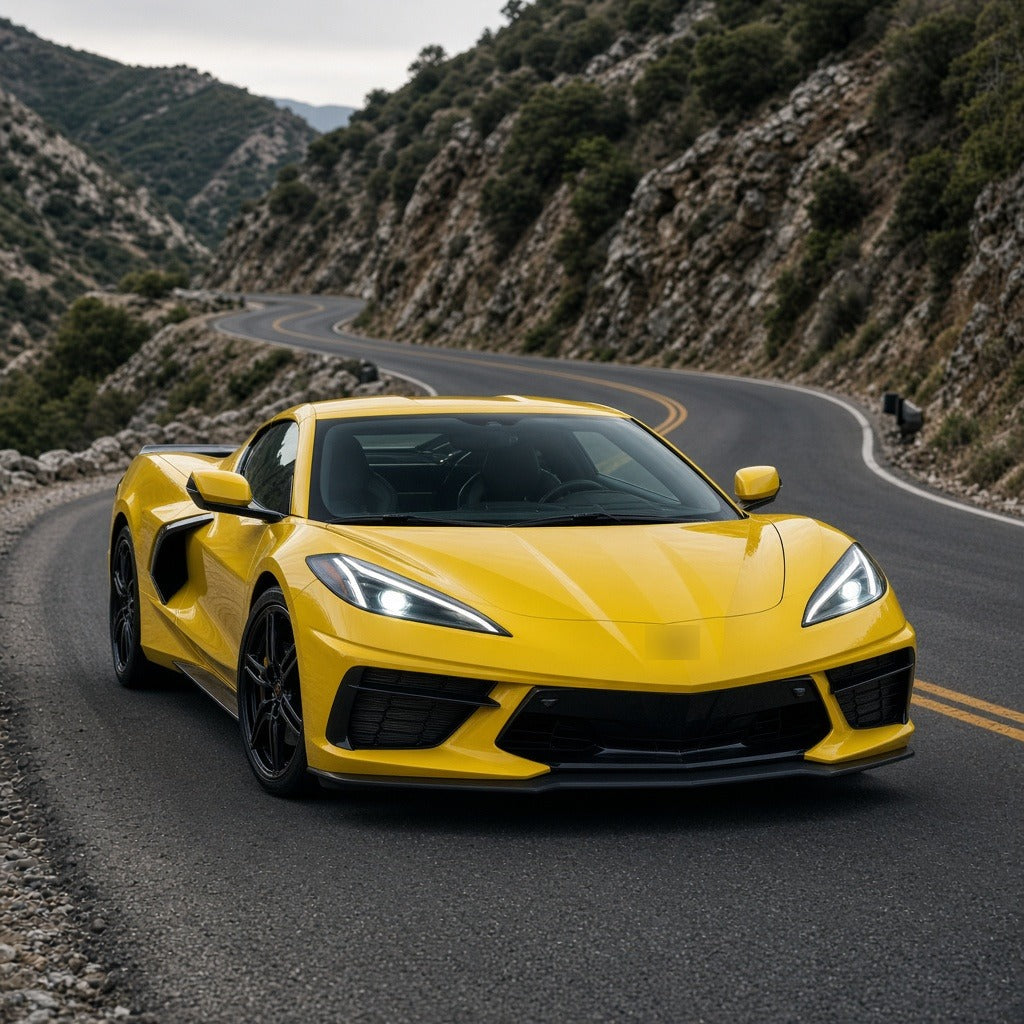 2020-2027 Chevrolet Corvette C8 with LED 10-pin headlights installed