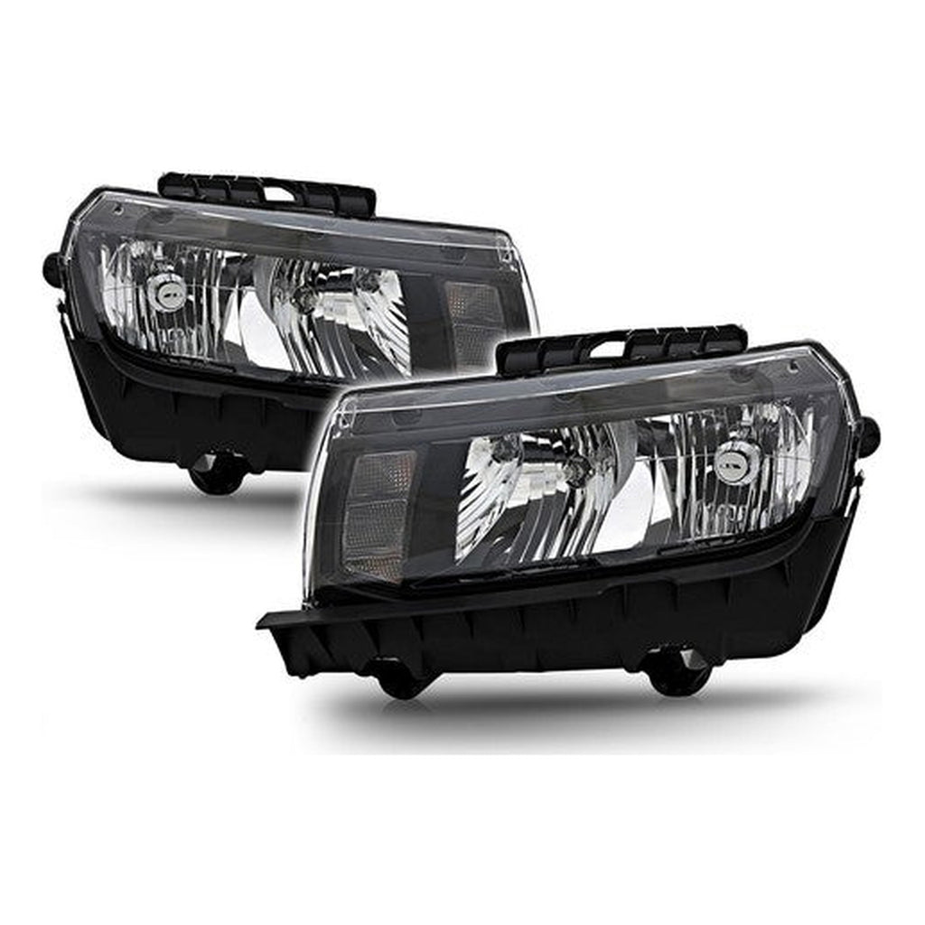Black Halogen Headlights Pair for Chevrolet Camaro LS LT SS (2014-2015)