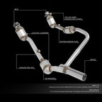 Catalytic Converter Stainless Steel Exhaust Pipe System for 2007 - 2009 Jeep Wrangler JK 3.8L Engine - GENSSI Performance