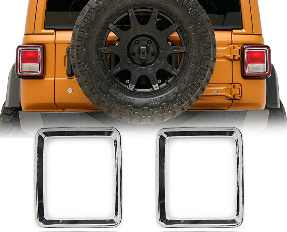 Rear Tail Light Lamps Guards Chrome Trim Cover For Jeep Wrangler JL 2018-2023 Exterior Part
