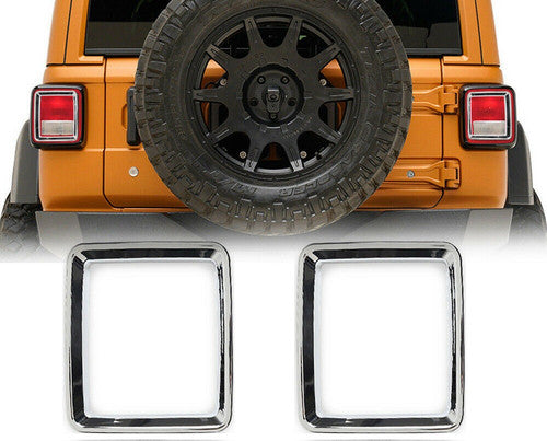 Rear Tail Light Lamps Guards Chrome Trim Cover For Jeep Wrangler JL 2018-2023 Default Title Exterior Part