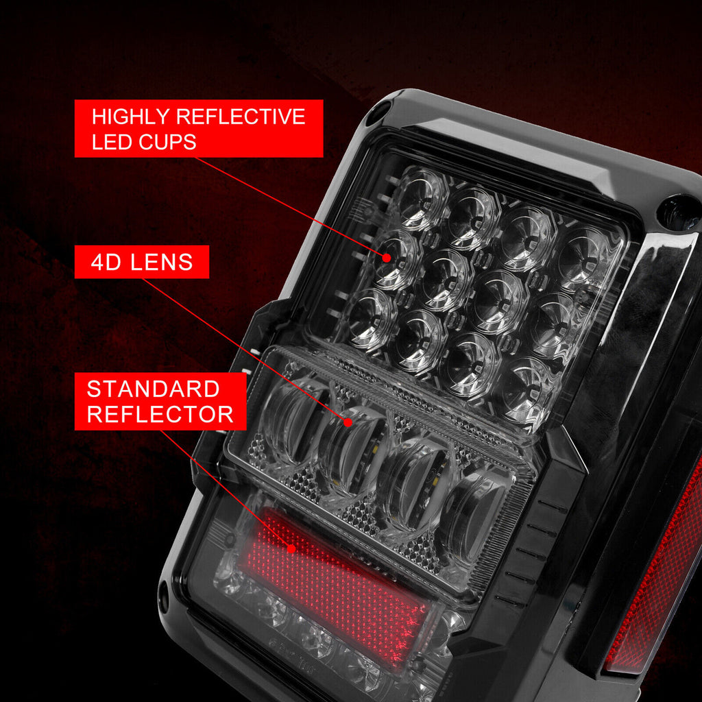 Super Bright LED Tail Lights Brake Reverse Turn Stop DRL for 2007-2018 Jeep Wrangler JK JKU Lighting