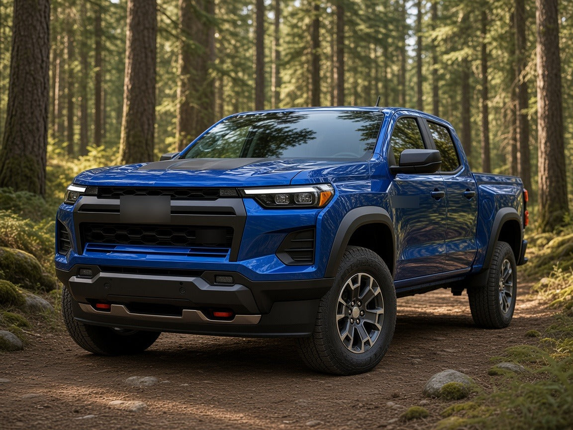 2023-2026 Chevrolet Colorado with black halogen headlights installed