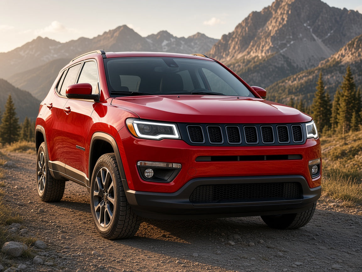 2017-2021 Jeep Compass with HID projector with LED DRL headlights installed