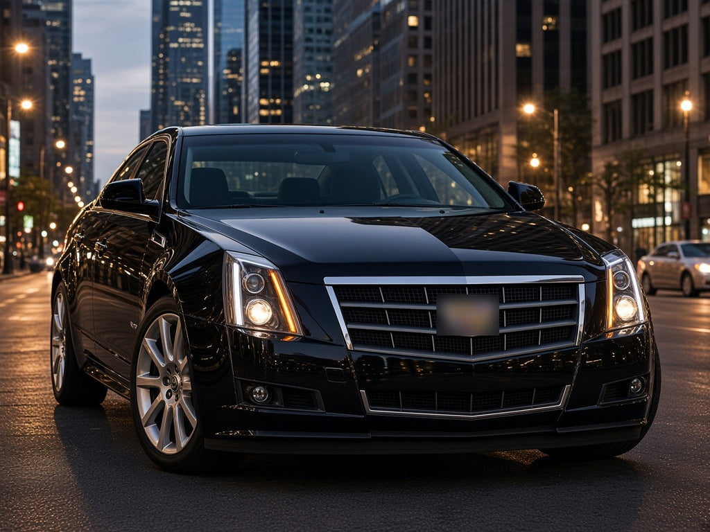 2008-2014 Cadillac CTS with black halogen headlights installed
