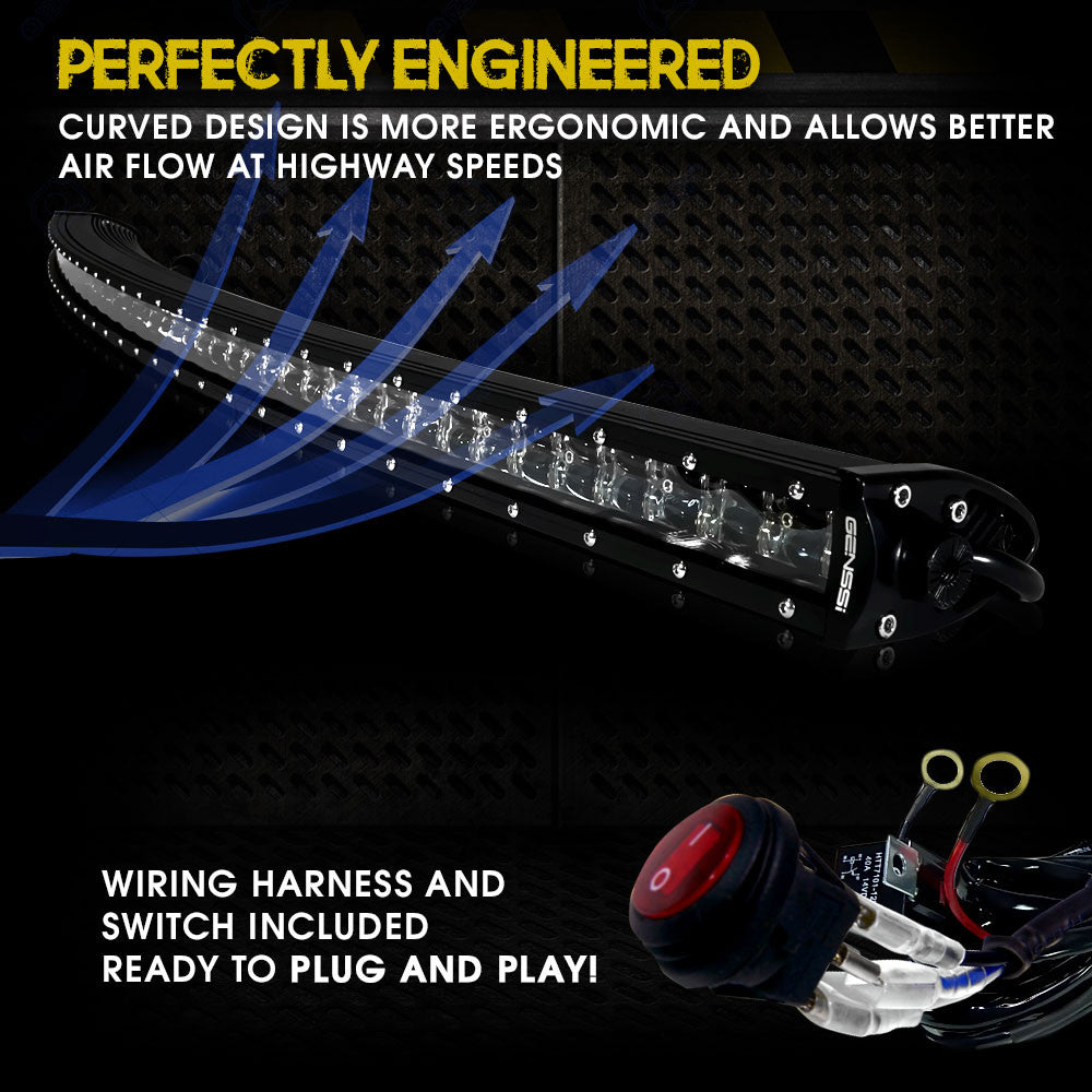 LED Light Bar Curved 288W 50 Inches Bracket Wiring Harness Kit for Ford F250 F350 Superduty 1999-2015 Lighting