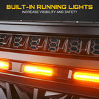 Grille with 5 LED Amber Running Lights for 2018 - 2023 Jeep Wrangler JL JLU Gladiator JT - GENSSI Grille