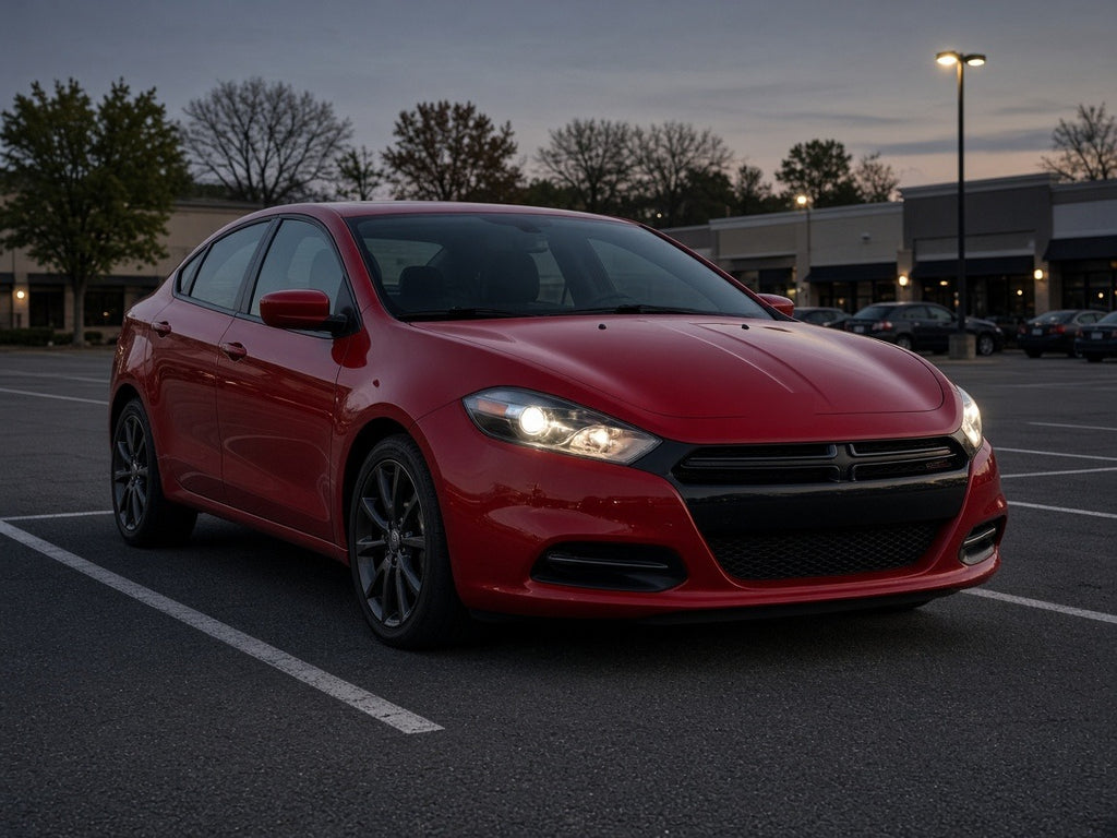 2013-2016 Dodge Dart with chrome HID projector headlights installed