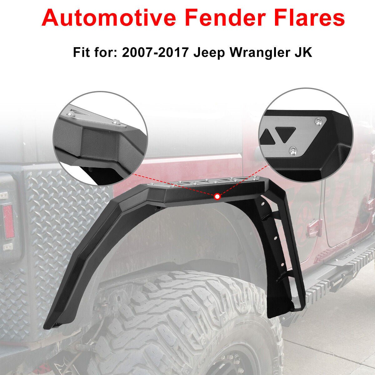 Front And Rear Fender Flares for 2007 - 2018 Jeep Wrangler JK - GENSSI Exterior Part