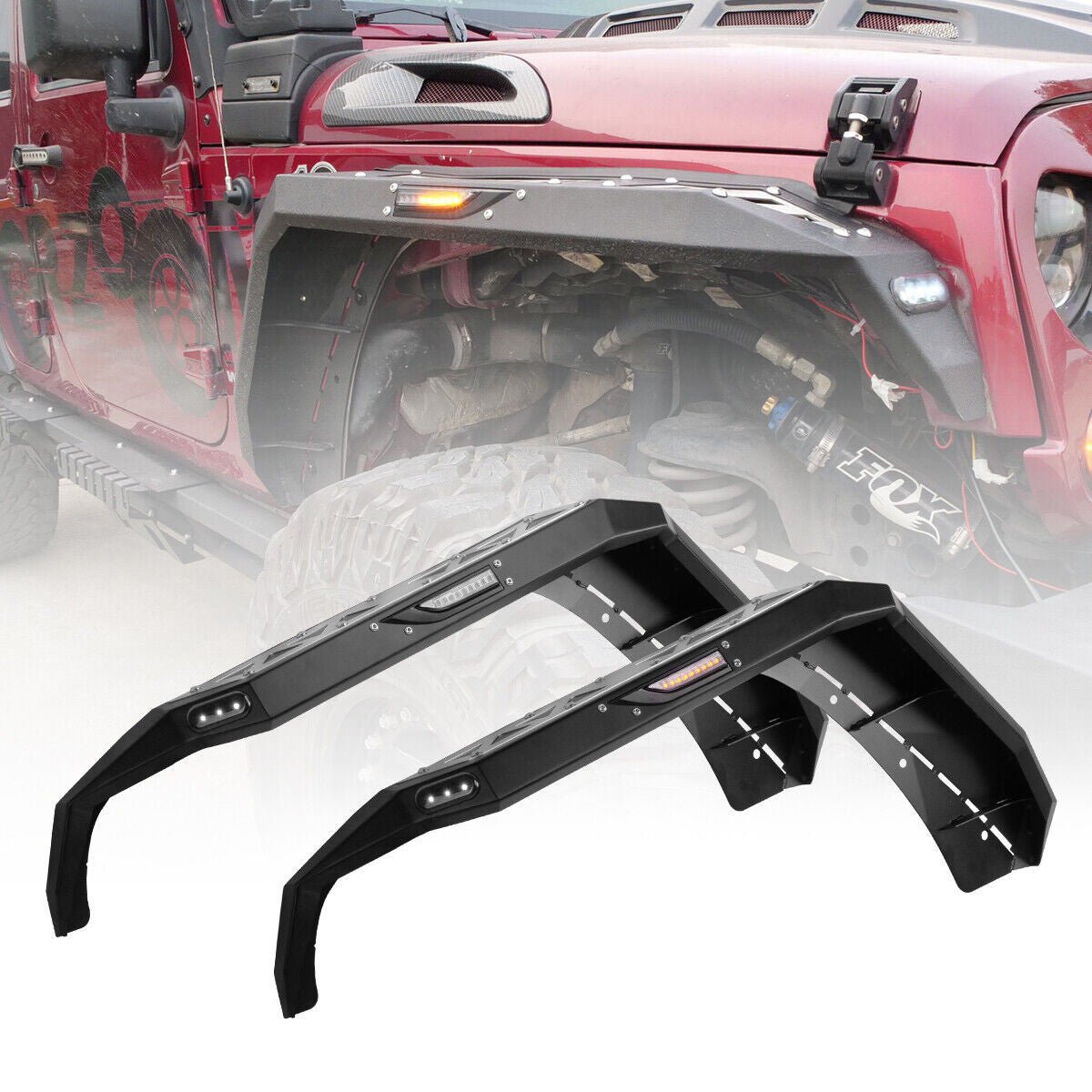Front And Rear Fender Flares for 2007 - 2018 Jeep Wrangler JK - GENSSI Exterior Part