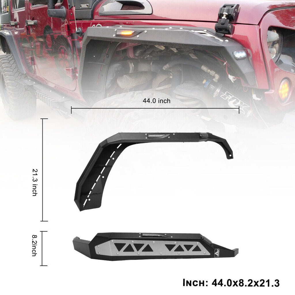 Front And Rear Fender Flares for 2007 - 2018 Jeep Wrangler JK - GENSSI Exterior Part