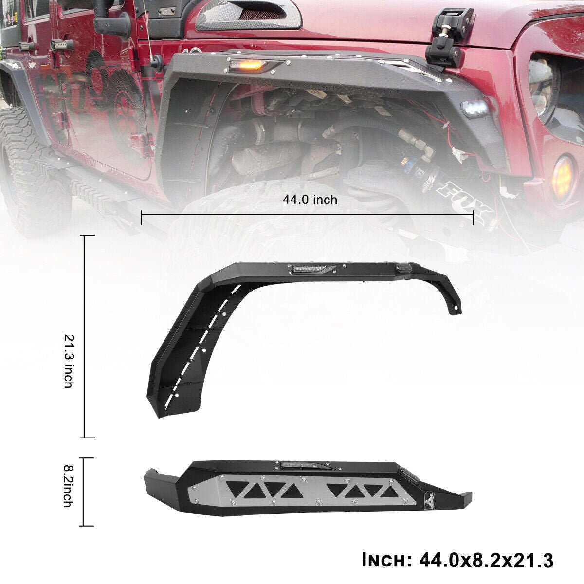 Front And Rear Fender Flares for 2007 - 2018 Jeep Wrangler JK - GENSSI Exterior Part