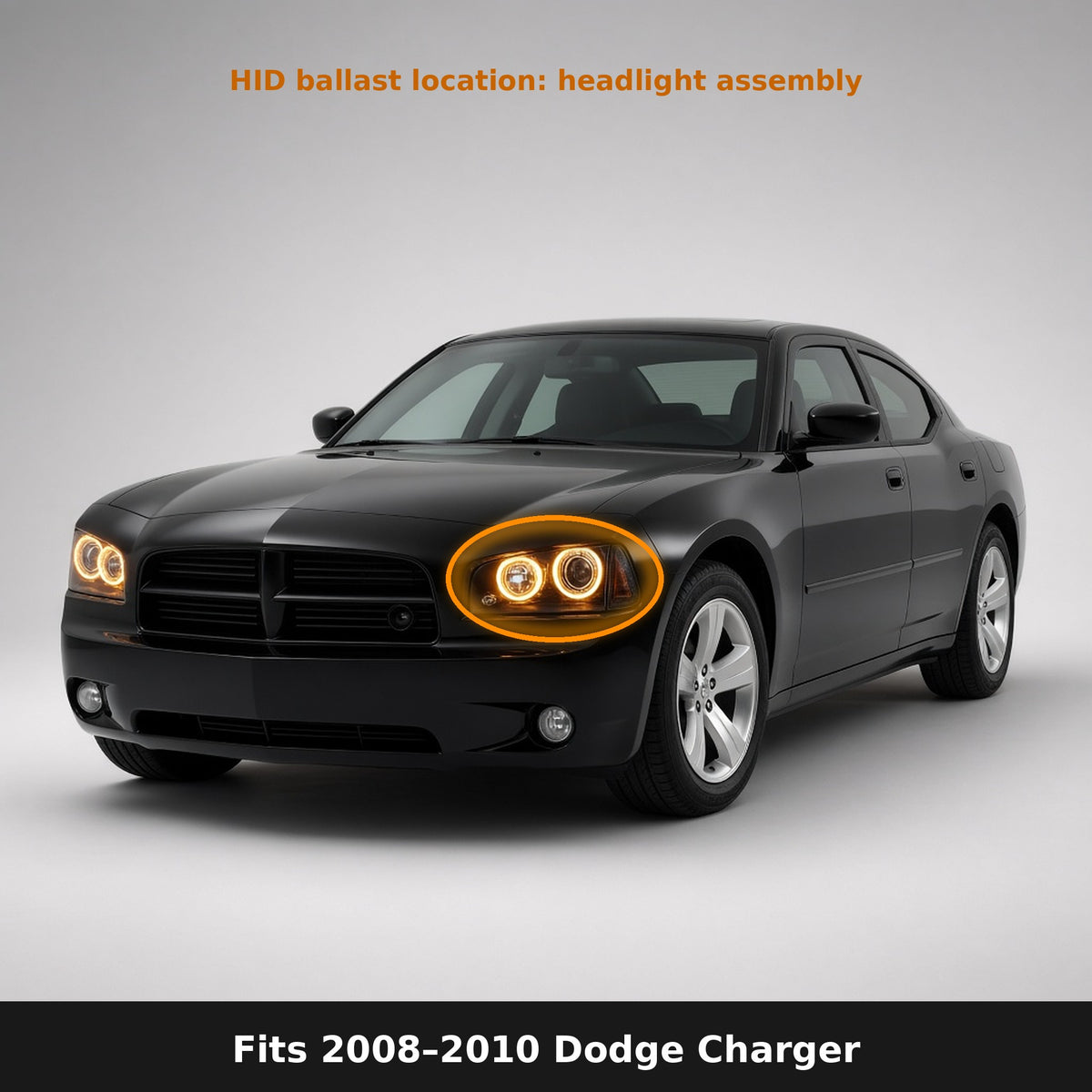 Fits 2008-2010 Dodge Charger, ballast location in headlight