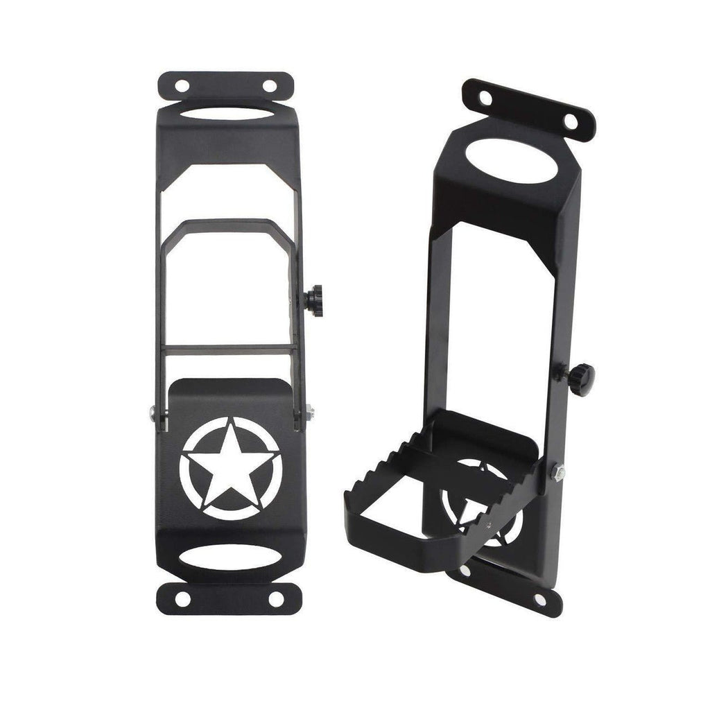 Door Hinge Step Metal Folding Foot Peg For Jeep Wrangler JK 2007+ Pair Black - GENSSI Exterior Part