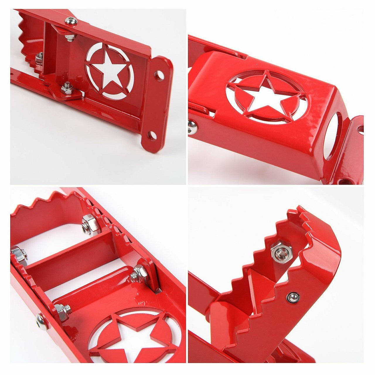 Door Hinges Step Metal Folding Foot Peg for Jeep Wrangler JK JL (2007 - 2018) Red - GENSSI Exterior Part