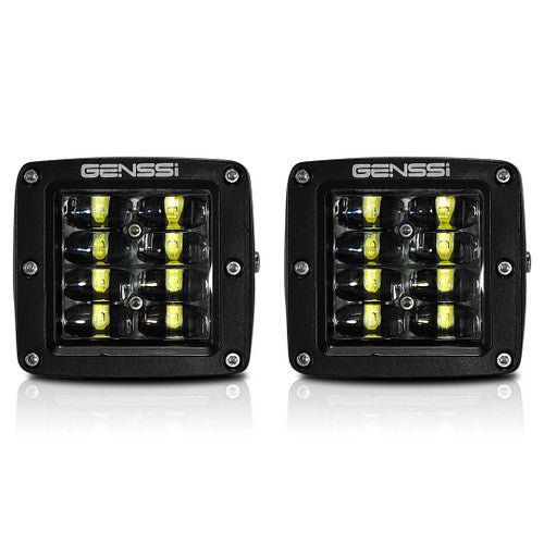Four Row Cube Pod LED 3 Inches Auxiliary Lights Black (PAIR) - GENSSI Lighting