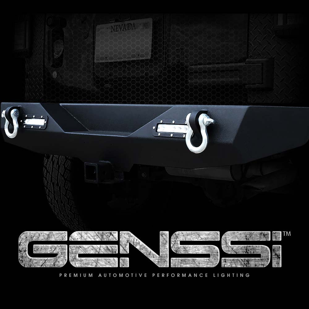 Rear Bumper for Jeep Wrangler JK 2007-2017 with D-Rings and LED Reverse Lamps Bumper