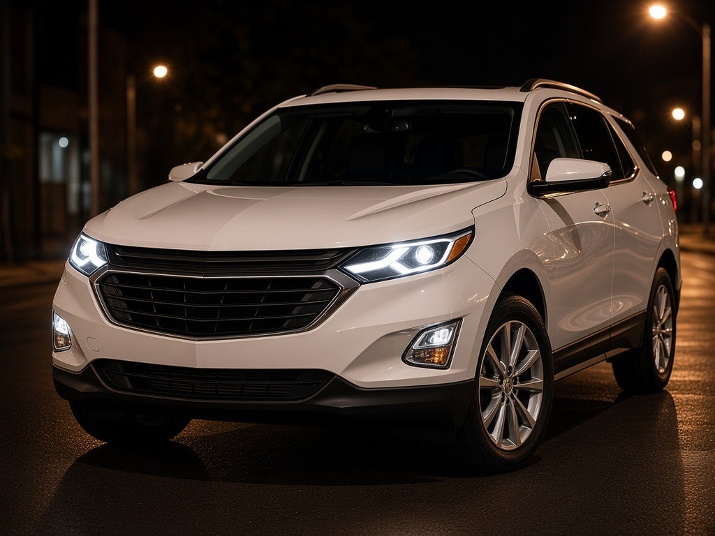 2018-2021 Chevy Equinox with HID projector with LED DRL headlights installed